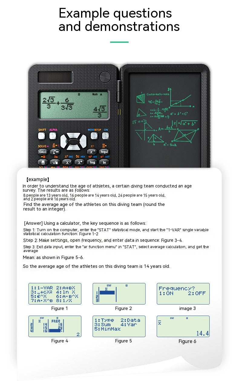 2 In 1 Foldable Scientific Calculator With Handwriting Tablet