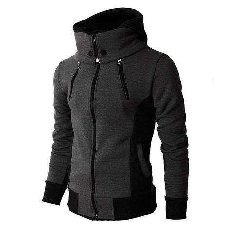 Men's Zip-Up Hooded Sweatshirt Jacket, Slim Casual Cardigan