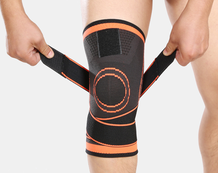 3D Weave Sports Knee Pad with Adhesive Support Strap