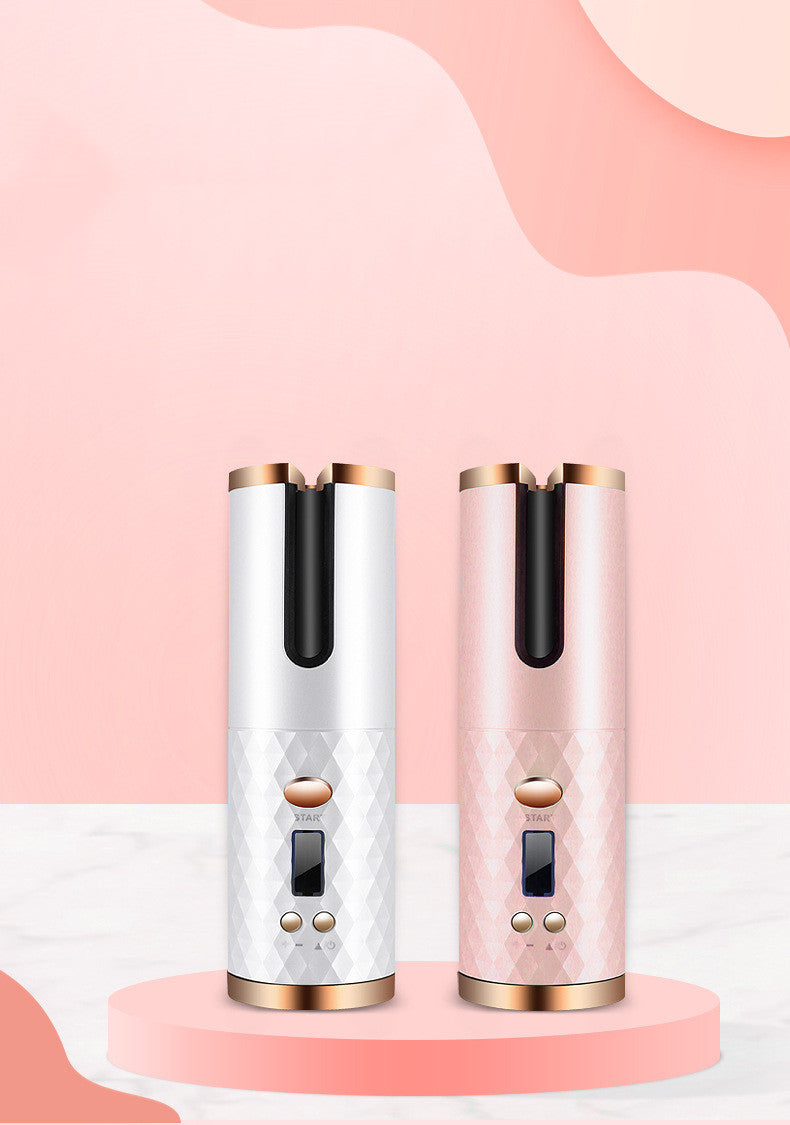 Cordless Automatic Hair Curler With LCD Display, Ceramic Barrel