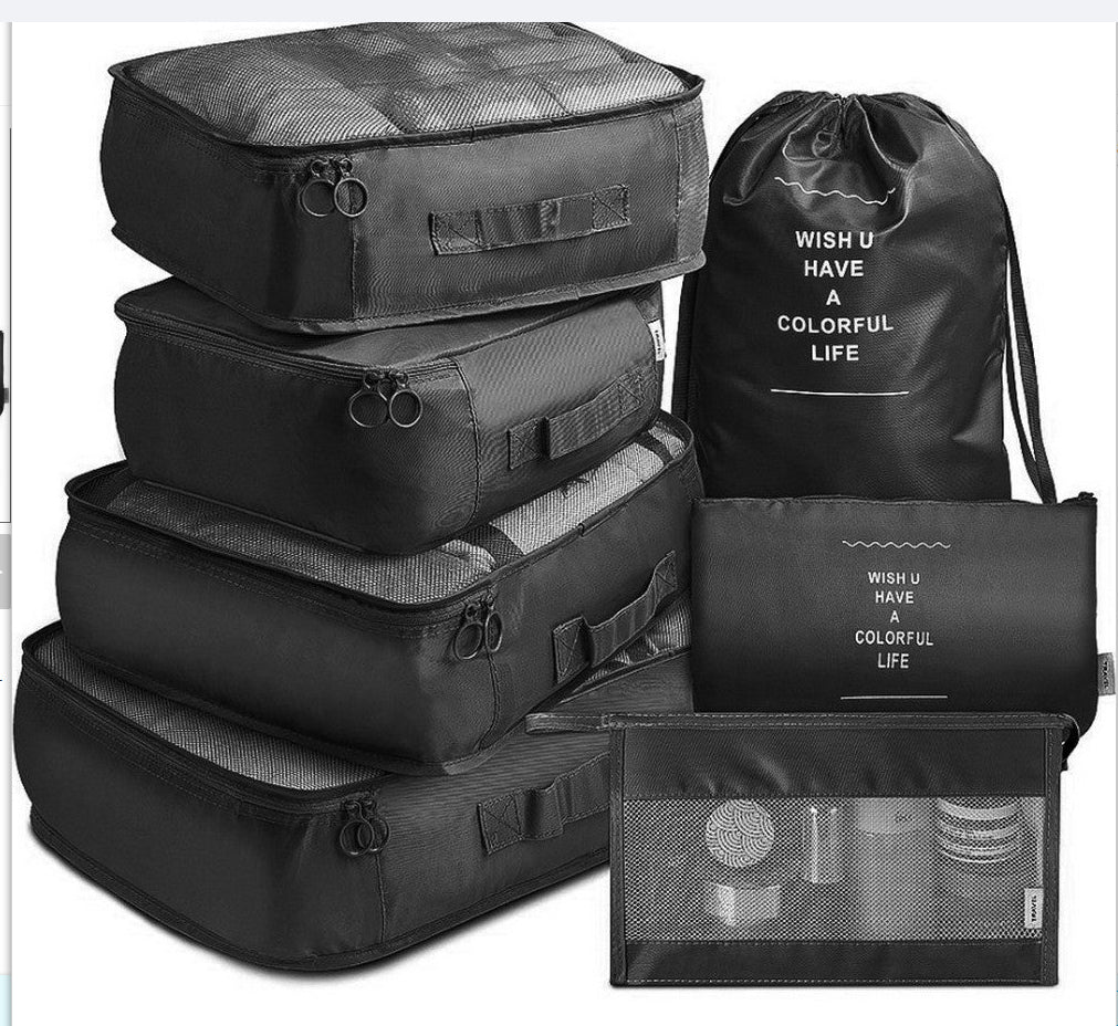 8-Piece Travel Packing Cube Organiser Set for Clothes and Shoes