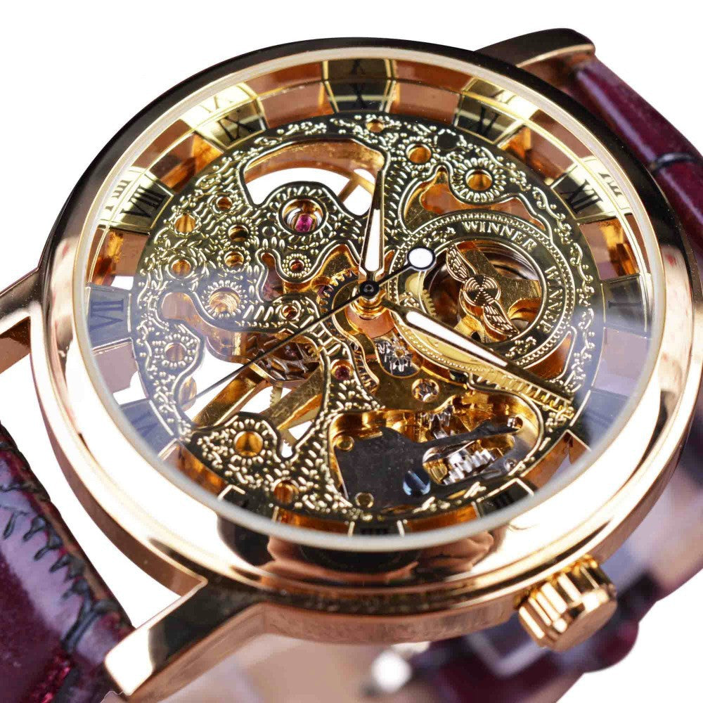 Men's Mechanical Watch with 4cm Dial and Steel Strap