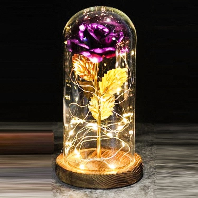Simulated Rose in Glass Dome Gift for Weddings and Mother's Day