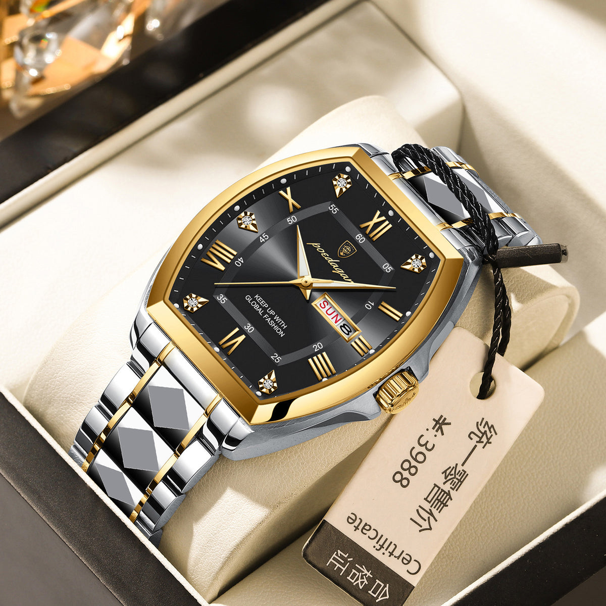 Waterproof Luminous Barrel-Shaped Men's Quartz Watch