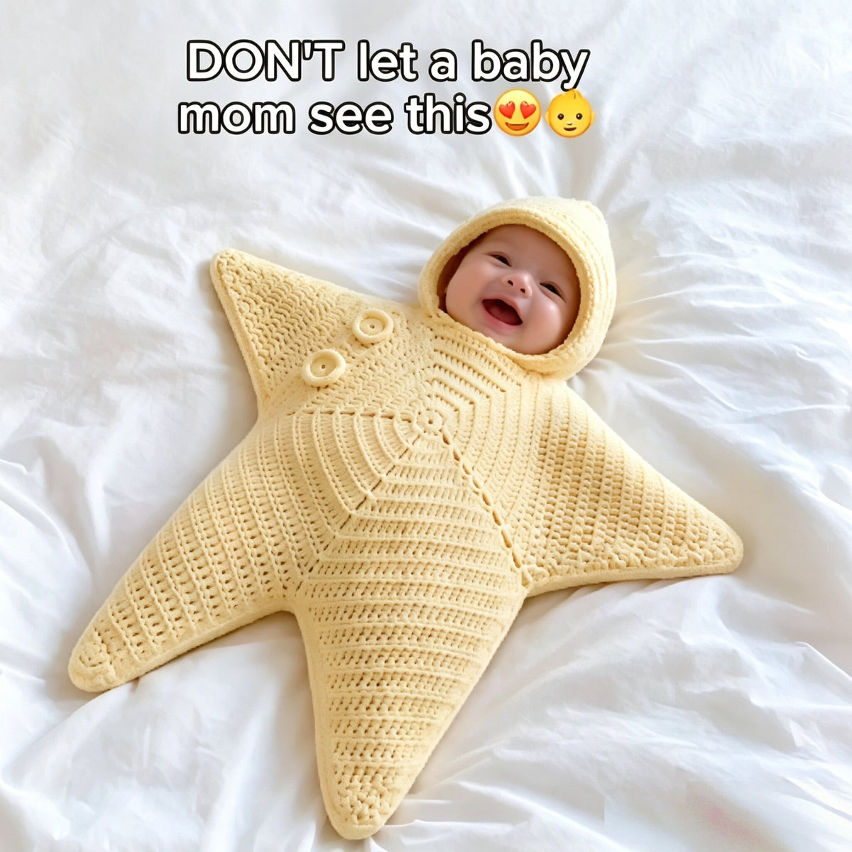 Crocheted Star Baby Sleeping Bag Bodysuit For Newborns