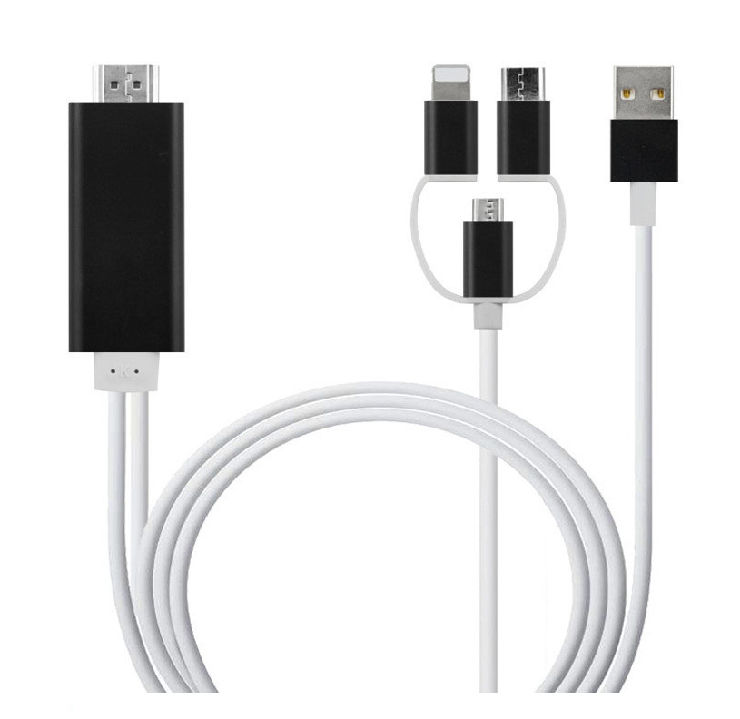 3-in-1 Type-C to HDMI Phone Screen Mirroring Cable, 2m