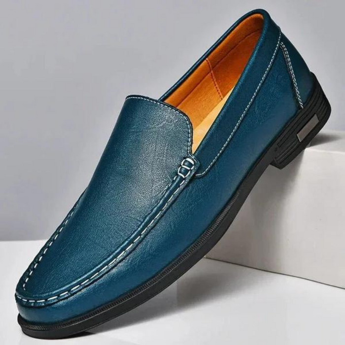 Men's Slip-On Loafers with Contrast Stitching for Smart Casual