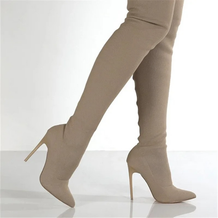 Women's Stretch Over-the-Knee Stiletto Boots Pointed Toe