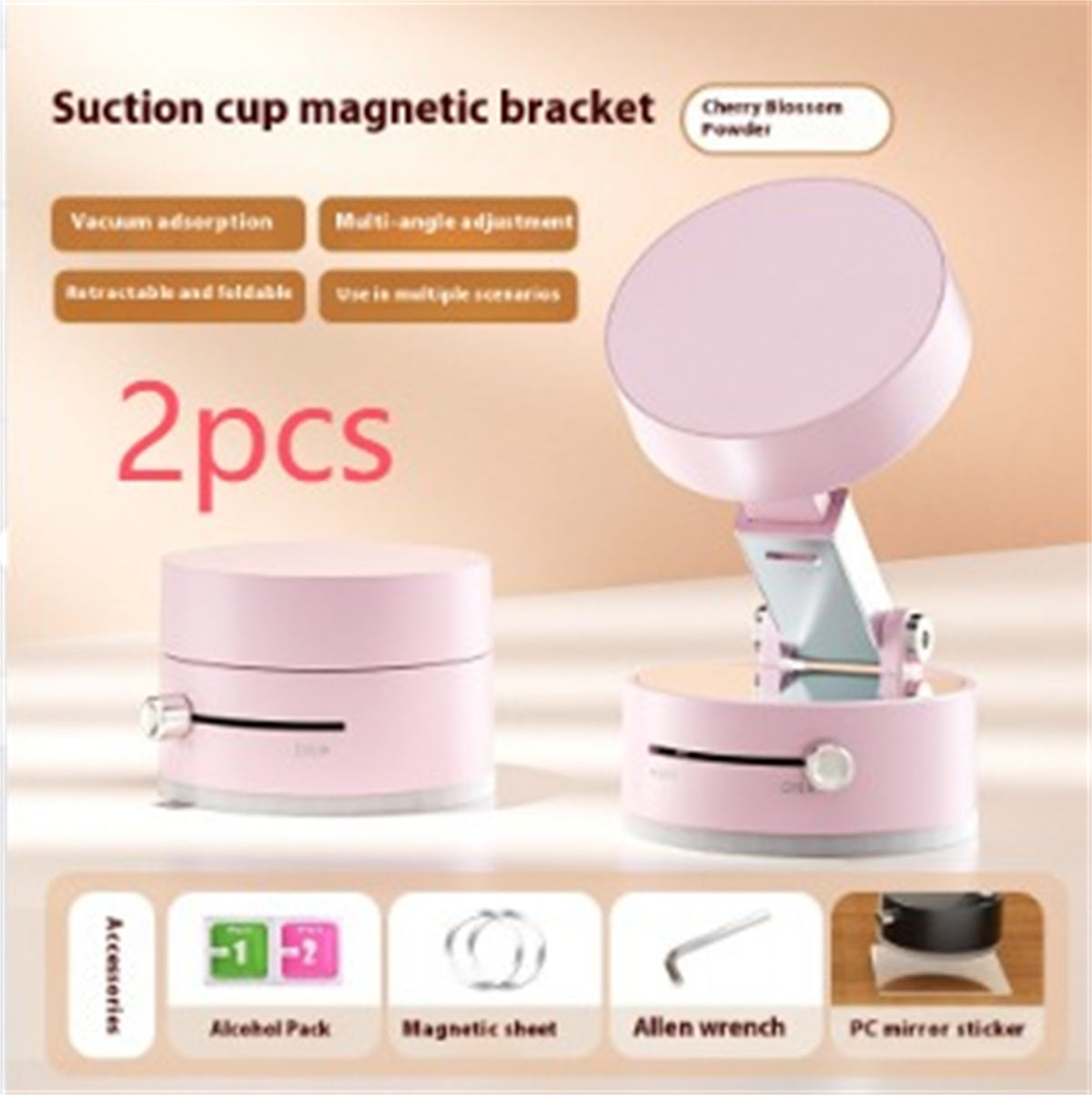 Foldable Magnetic Vacuum Car Phone Holder For Hands-Free Use