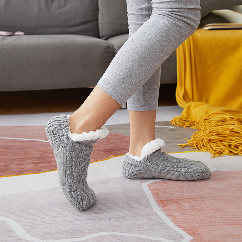 Thick Wool-Blend Home Socks, Non-Slip Warm Slipper Socks