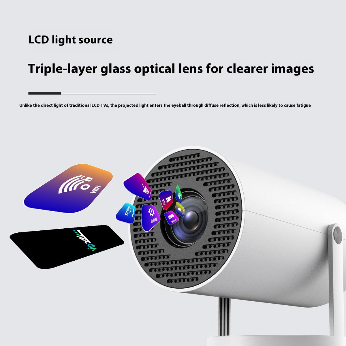 Portable Mini Projector For Home Use, 180 Degree Angle