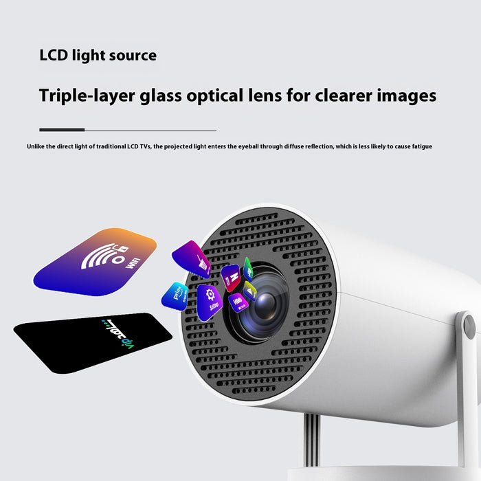 Mini proyector portátil para el hogar, ángulo de 180 grados