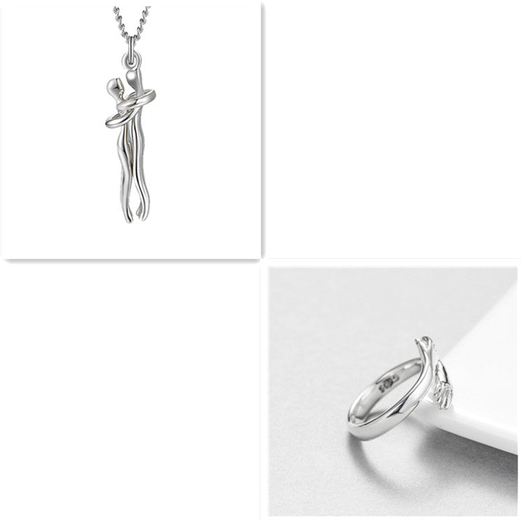 Love Hug Necklace For Couples, Simple Clavicle Chain Gift