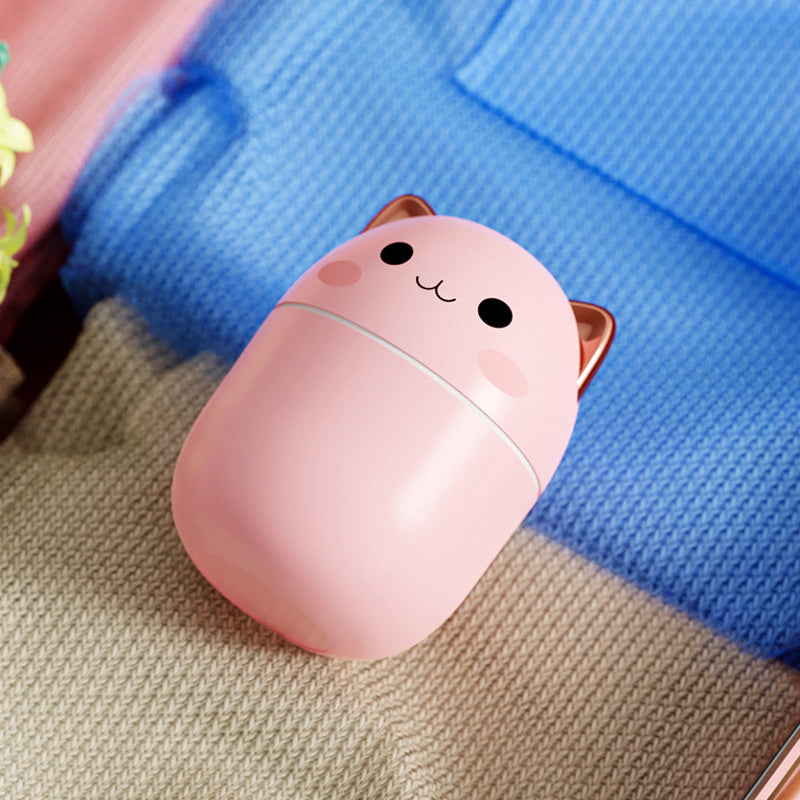 Cute Cat Ultra-Silent USB Air Humidifier for Bedroom, Office and Car