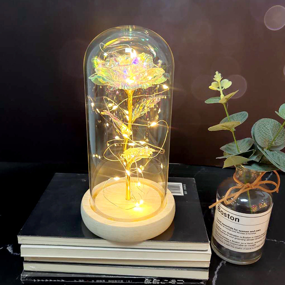 Simulated Rose in Glass Dome Gift for Weddings and Mother's Day
