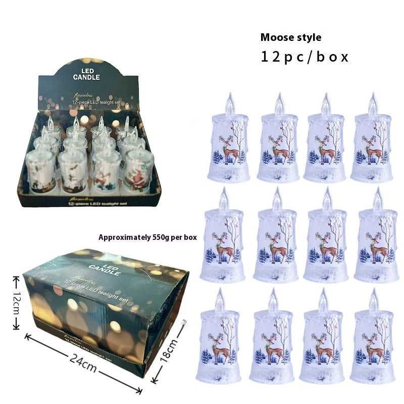 Christmas Candle Light Scene Decorations for Tables and Shelves