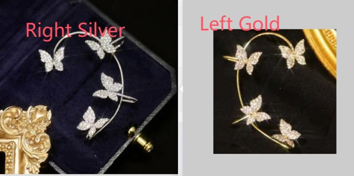 Butterfly Ear Clip and Ear Hook Earrings, Fashion Jewellery