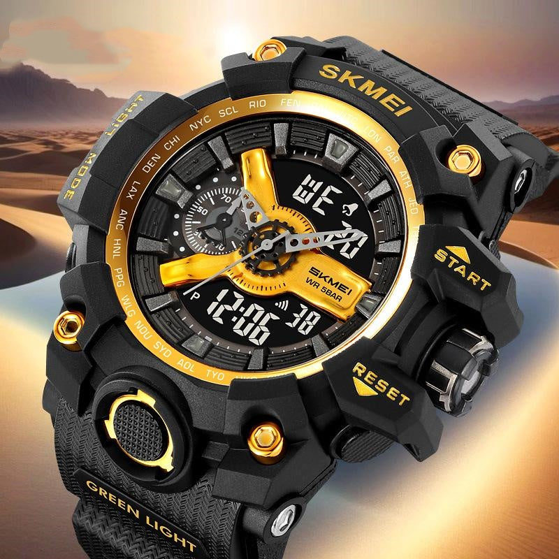 Men's Outdoor Sports Digital Watch in Camouflage and Black