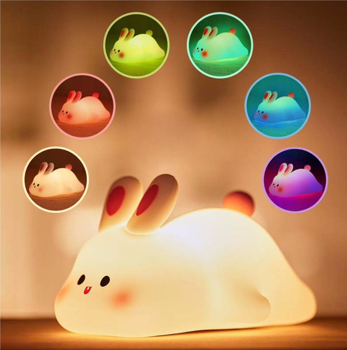 Cute Silicone Touch Night Light for Kids with Soft Squishy Finish