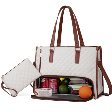 Insulated Lunch Tote Bag For Women, Leak-Proof Crossbody