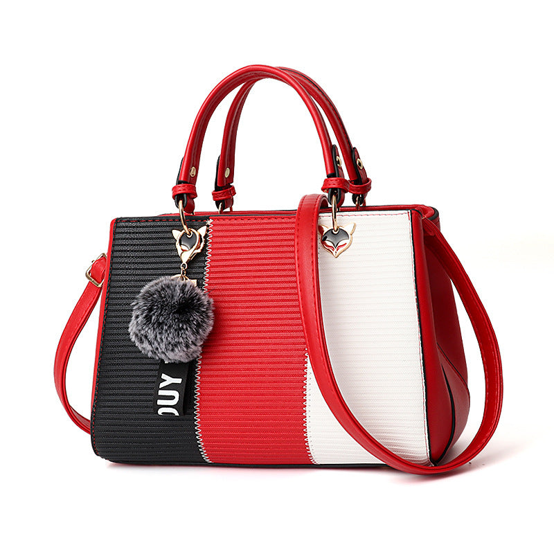 Women's Hairball Patchwork Crossbody Handbag for Parties