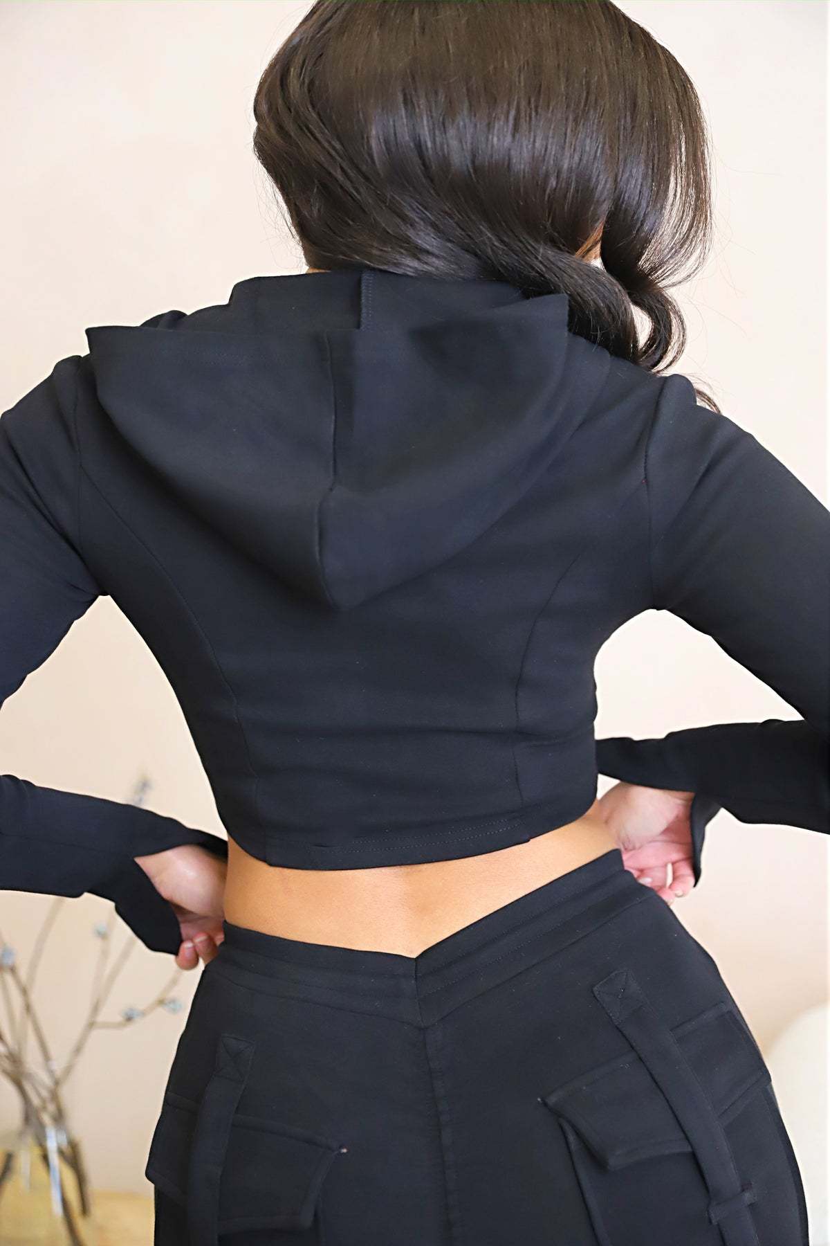 Women's High Waist Drawstring Wide Leg Cargo Trousers with Pockets