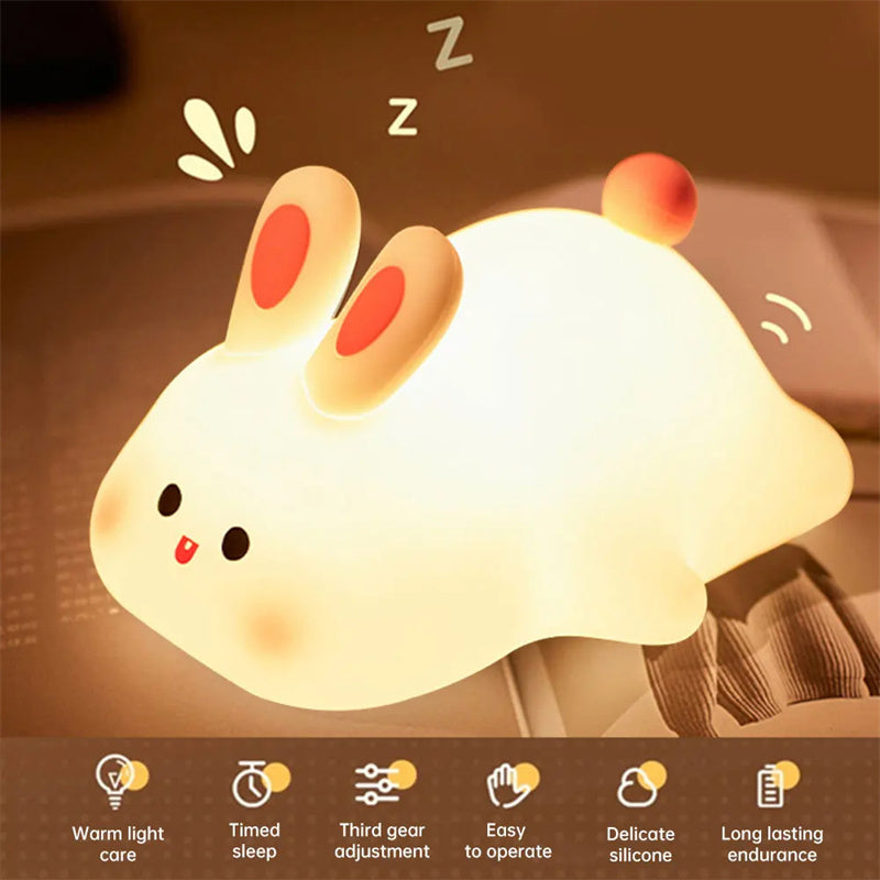 Cute Silicone Touch Night Light for Kids with Soft Squishy Finish