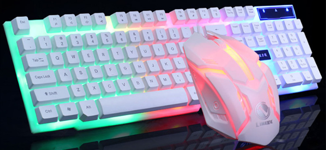 Glowing Gaming Keyboard and Mouse Set with Backlit Keys