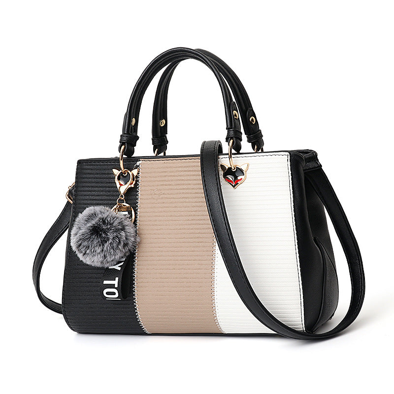 Women's Hairball Patchwork Crossbody Handbag for Parties
