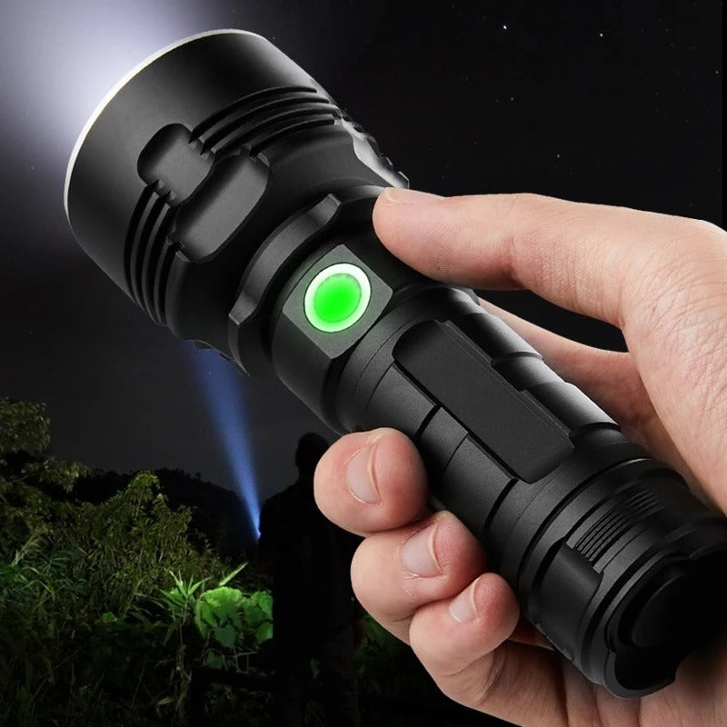 Rechargeable LED Flashlight, Super Bright Zoom Torch with Aluminium Body