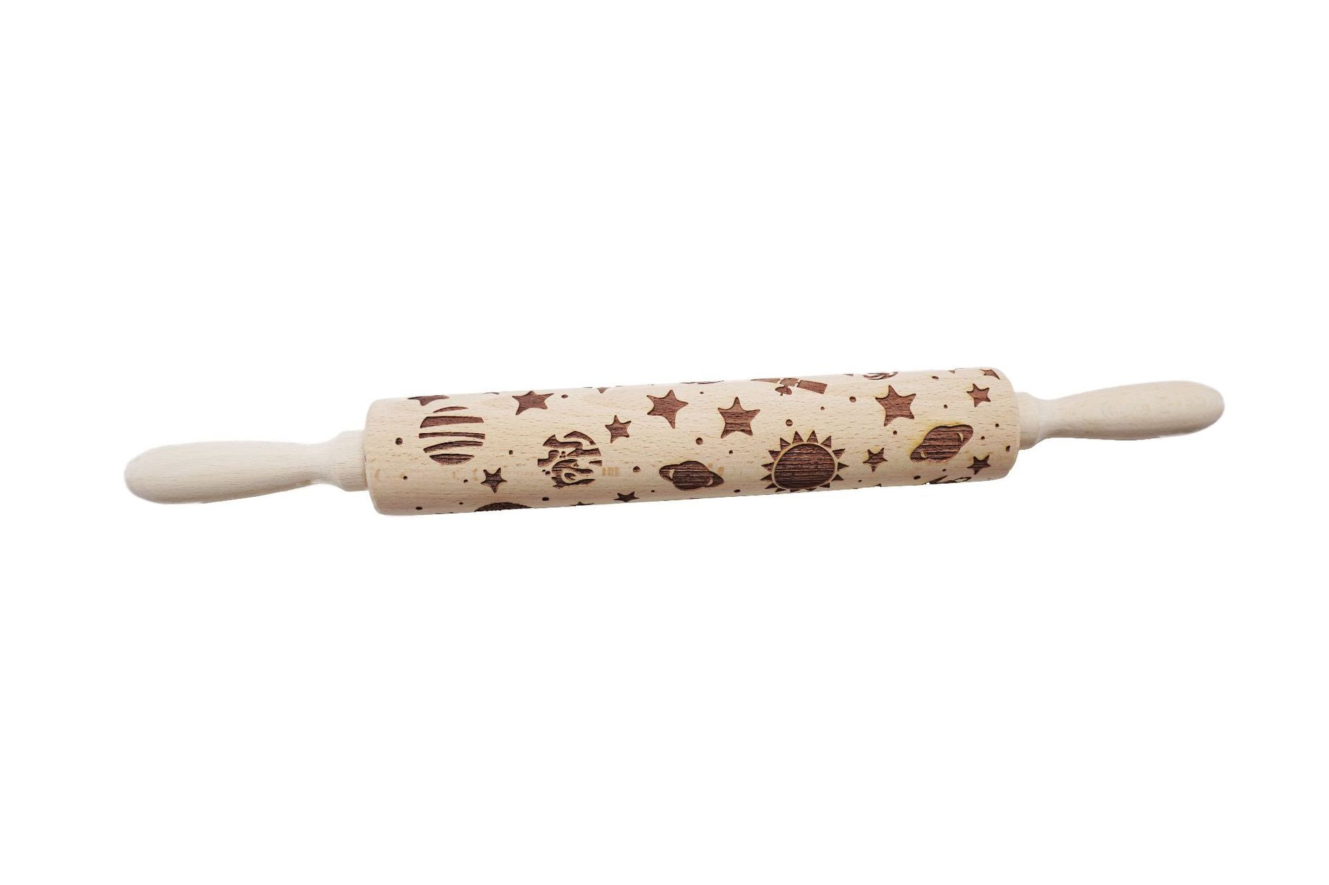 Wooden Christmas Embossing Rolling Pin for Cookies and Dough