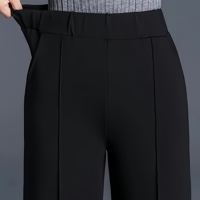 Pantalon large taille haute pour femme avec détails plissés