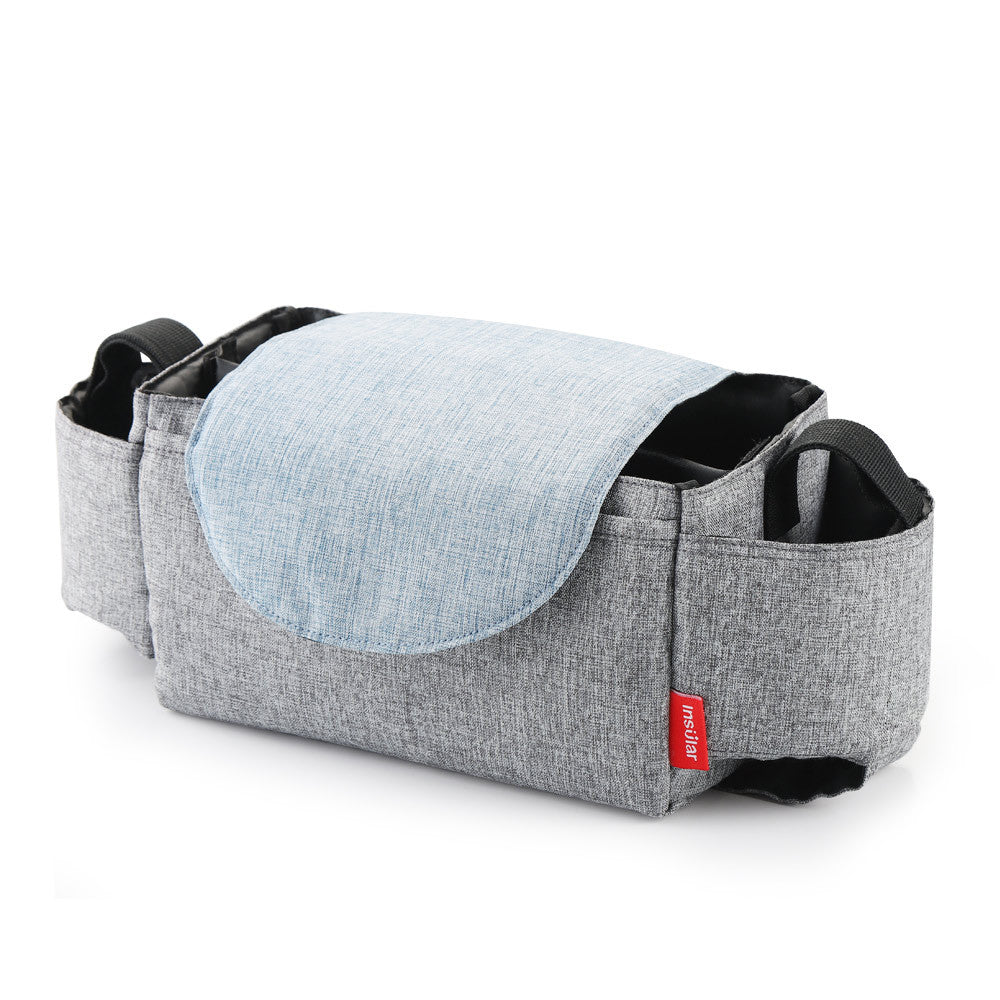 Baby Stroller Organiser Bag, Grey Bear Multi-Pocket Nappy Storage