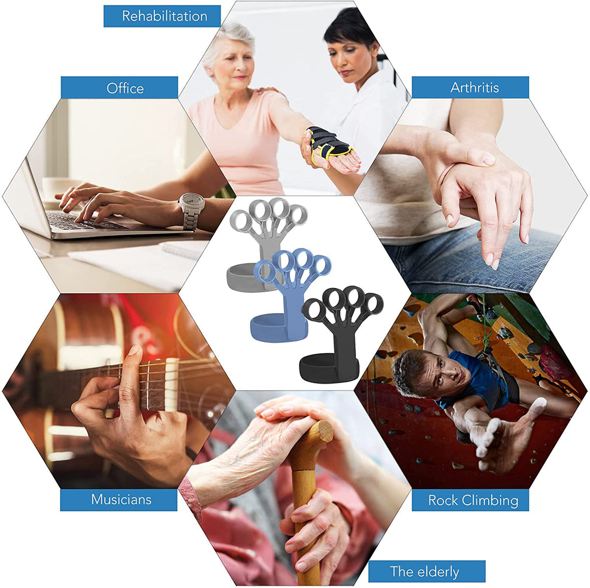 Silicone Finger Strengthening Grip Trainer For Hand Exercise
