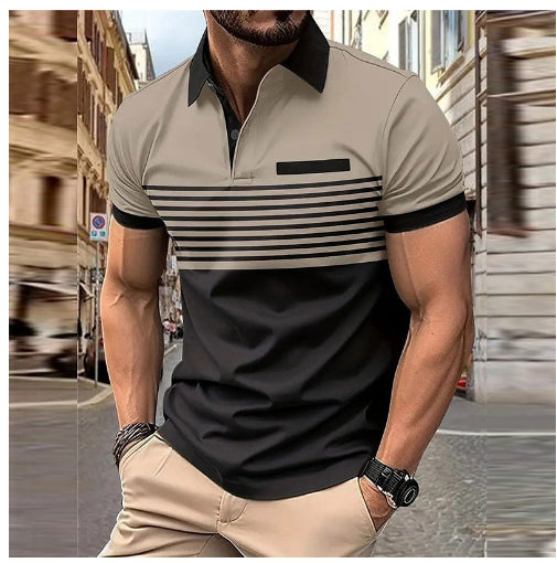 Men's Casual Striped Shirt with Chest Pocket in Thirteen Colours
