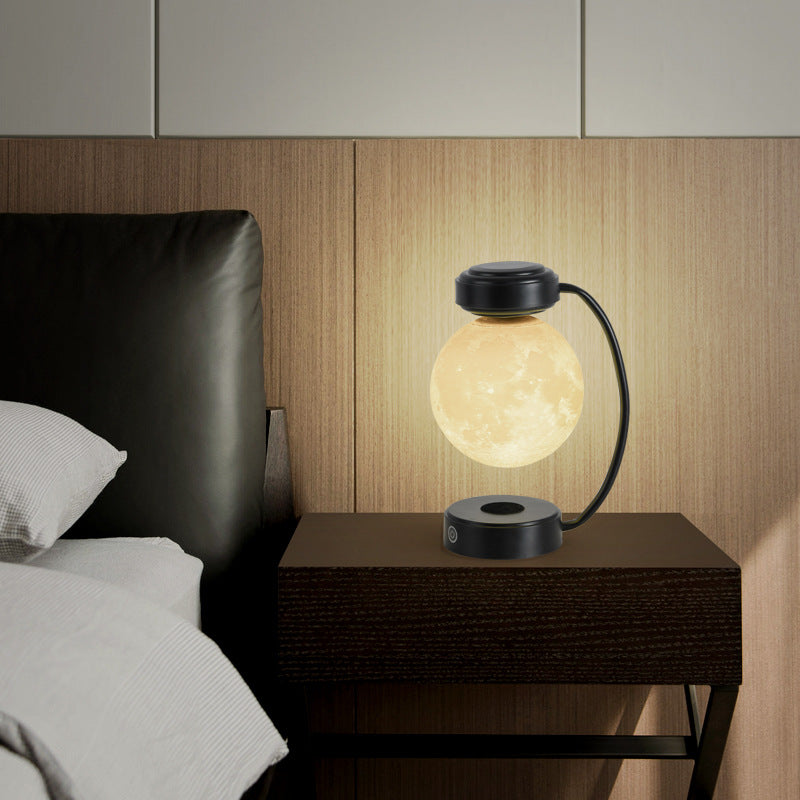 3D Magnetic Levitating Moon Lamp With Rotating Floating Ball