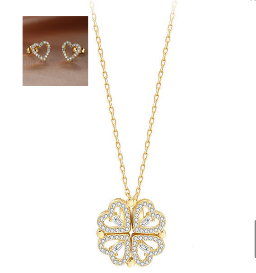 Detachable Four-Leaf Clover Necklace for Women, Multi-Wear Style