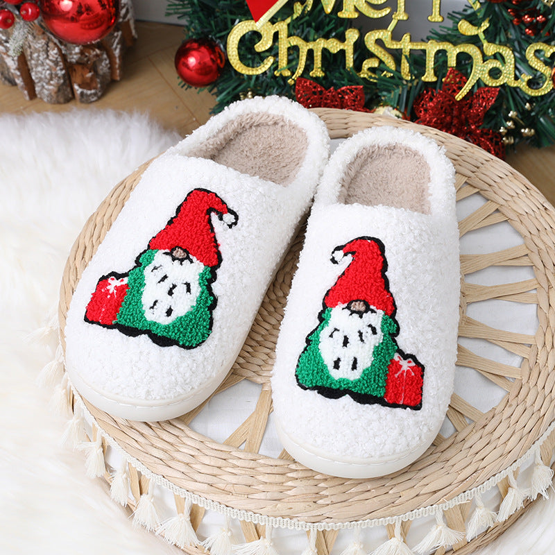 Cute Cartoon Santa Claus Slippers for Couples Indoor Wear