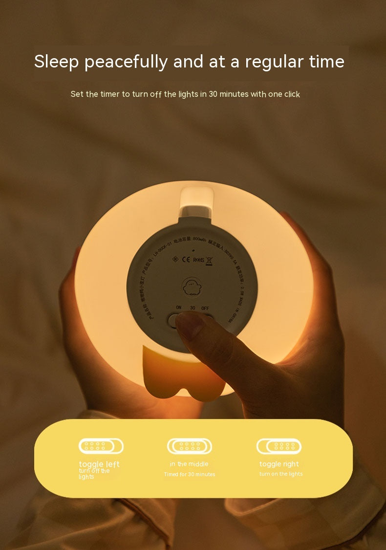 Cute Duck LED Night Lamp, Silicone USB Rechargeable Touch Light