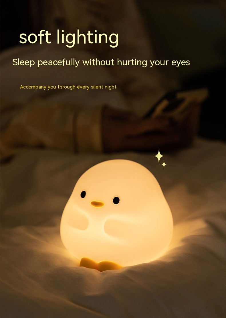 Cute Duck LED Night Lamp, Silicone USB Rechargeable Touch Light