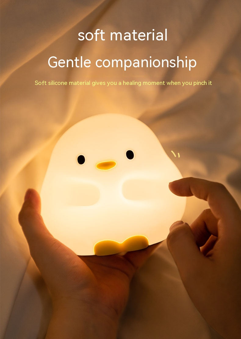 Cute Duck LED Night Lamp, Silicone USB Rechargeable Touch Light