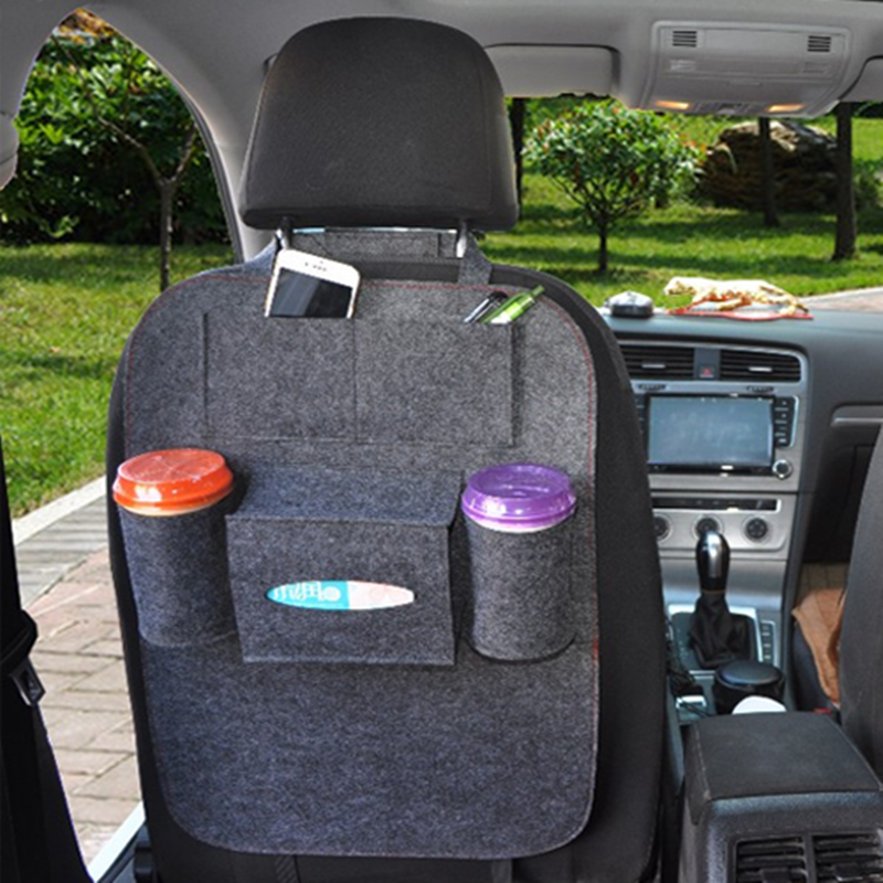Wool Felt Car Seat Organiser Bag, Multi-Purpose Back Seat Storage