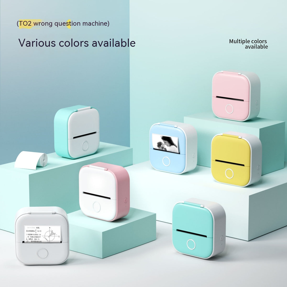 Portable Mini Bluetooth Thermal Label Printer, Inkless Printing