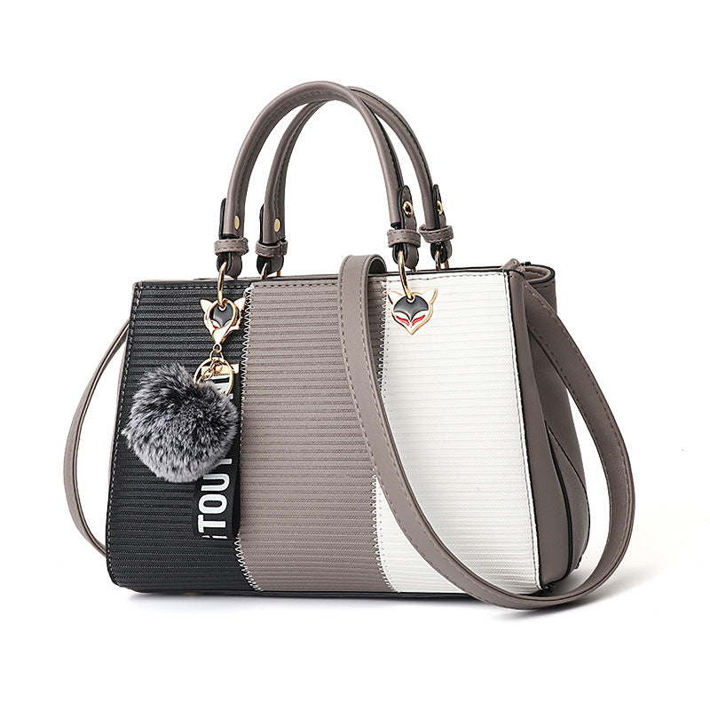 Women's Hairball Patchwork Crossbody Handbag for Parties