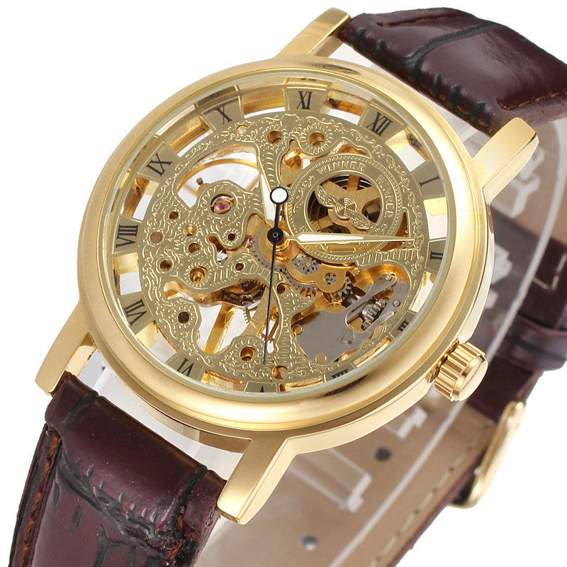 Men's Mechanical Watch with 4cm Dial and Steel Strap