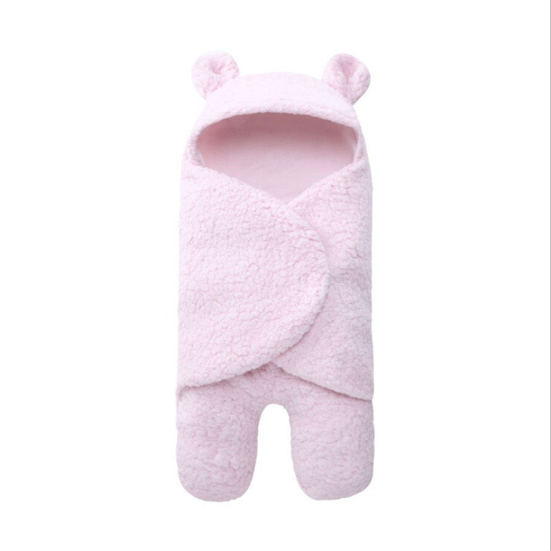 Fleece-Lined Baby Sleeping Bag, Winter Newborn Swaddle