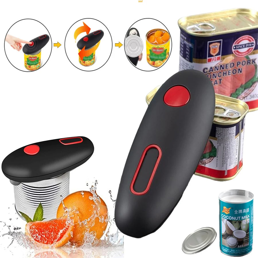 Electric Can Opener With One-Touch Hands-Free Operation