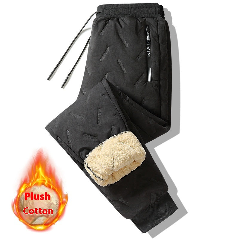 Men's Plush Fleece Sweatpants, Thick Lambswool-Lined