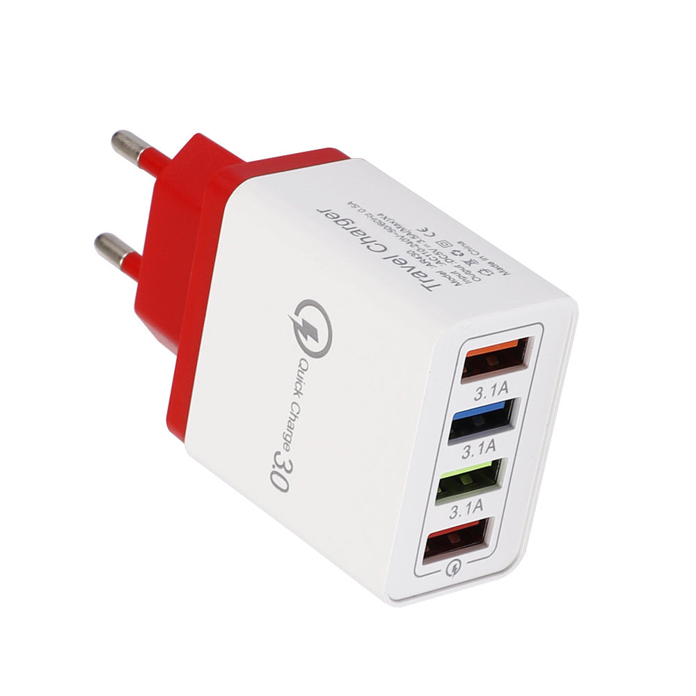 Quick Charge 3.0 USB Wall Charger with 4 Ports for Phones and Tablets