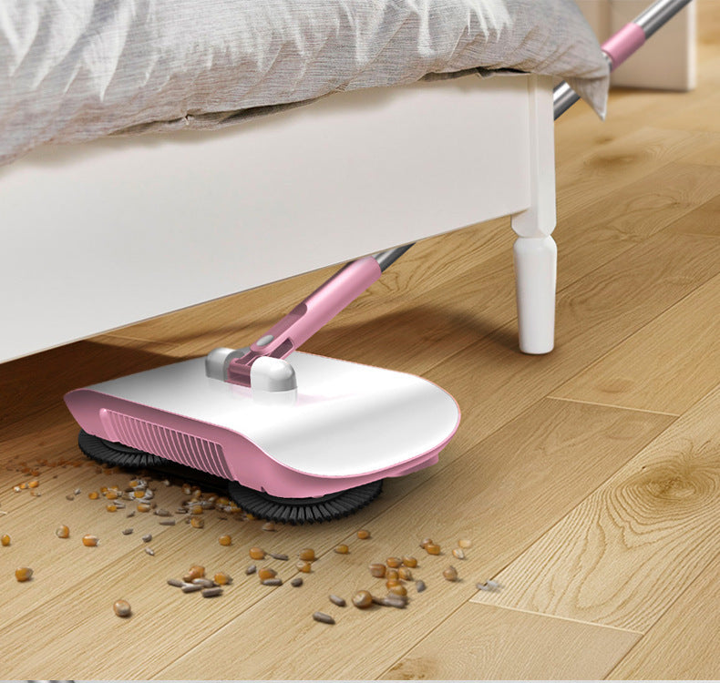 3-in-1 Hand Push Sweeper with Broom, Dustpan and Bin for Floors